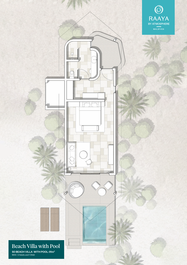 Beach Villa with Pool floor plan